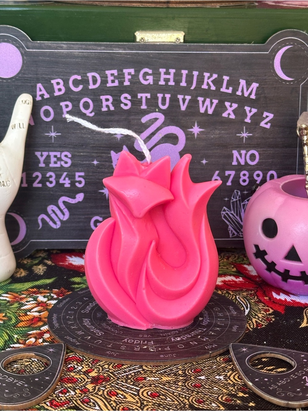 Fyah Fox Pillar Candle – Hot Pink